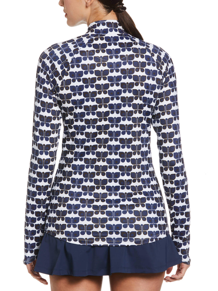 Tennis Butterfly Geo Printed Sun Protection (Bright White) 