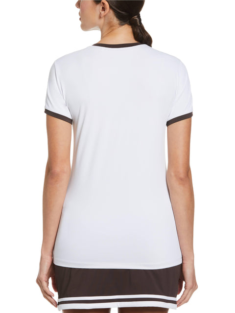 Tennis Icon Pete Performance Tennis Tee (Bright White) 