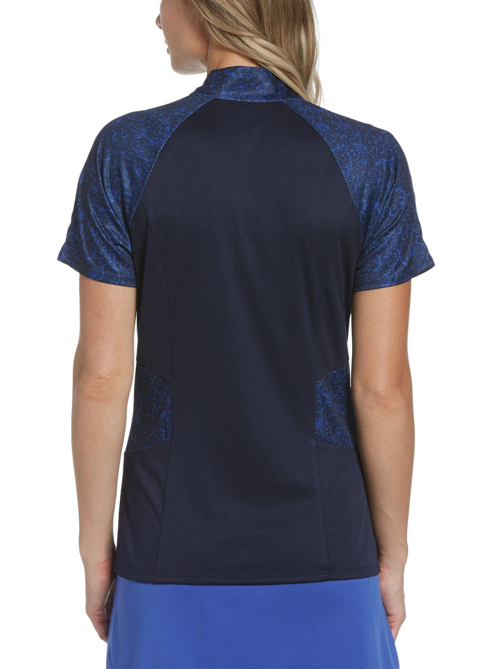 Women's Tonal Lace Print Golf Polo