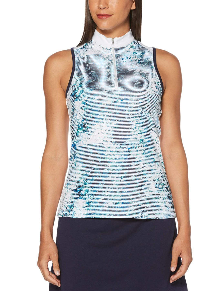 Women's Tropic Shades Print Sleeveless Golf Shirt
