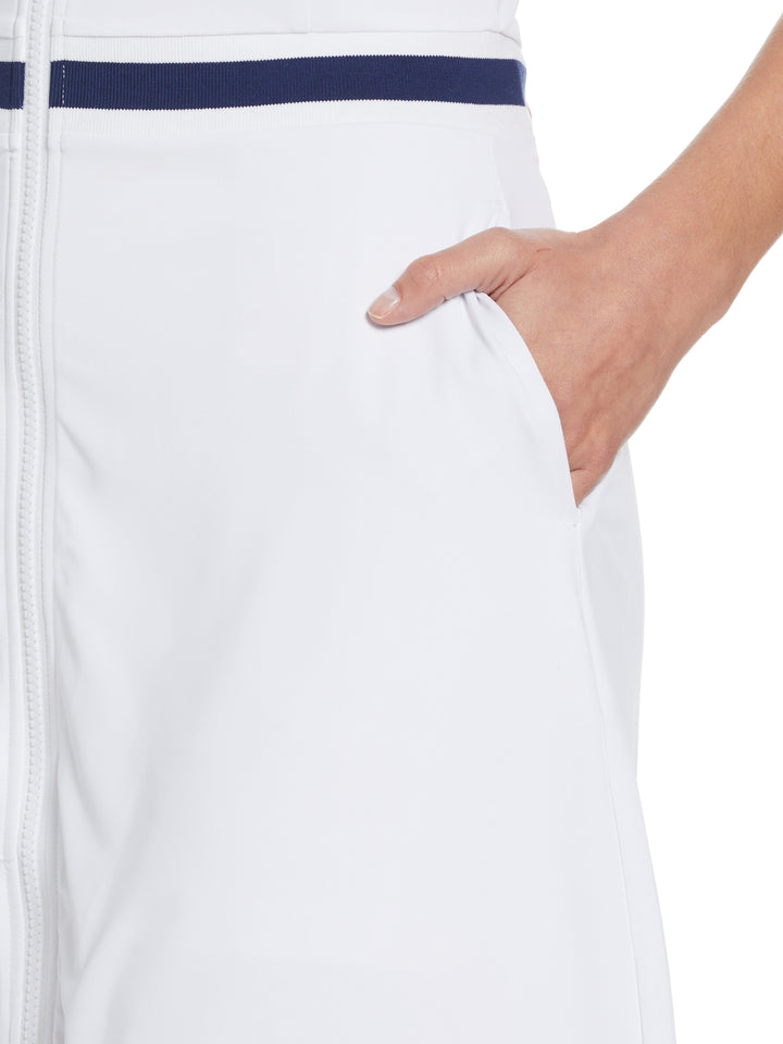 Womens V-Neck Front Zip Golf Dress (Bright White) 